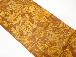 祭風景模様織出し袋帯